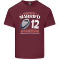 12 Year Wedding Anniversary 12th Rugby Mens Cotton T-Shirt Tee Top Maroon