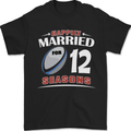 12 Year Wedding Anniversary 12th Rugby Mens T-Shirt 100% Cotton Black