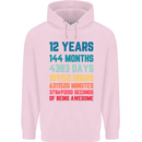 12th Birthday 12 Year Old Childrens Kids Hoodie Light Pink