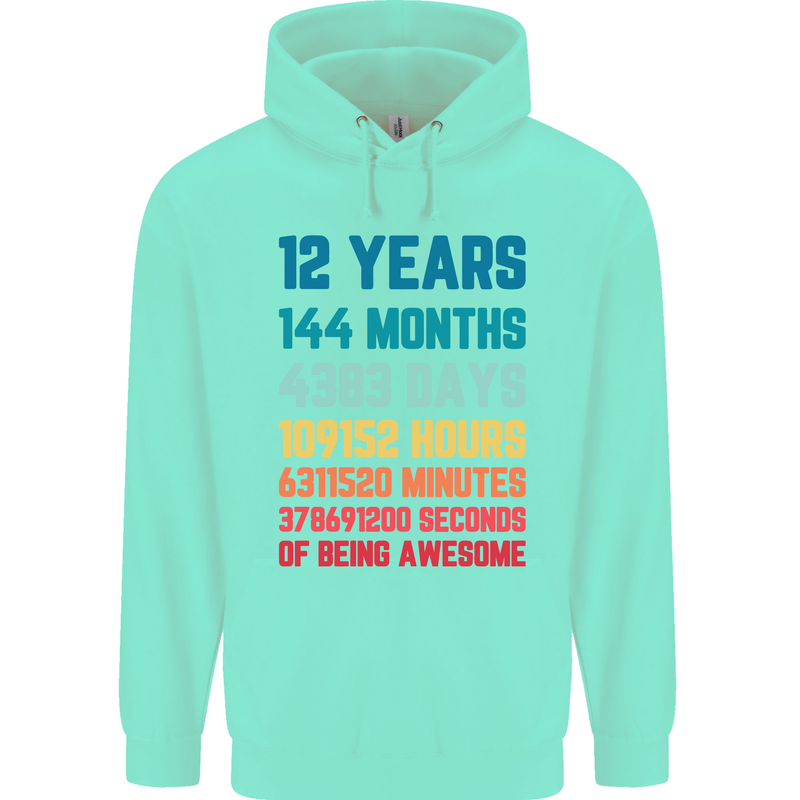 12th Birthday 12 Year Old Childrens Kids Hoodie Peppermint