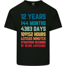 12th Birthday 12 Year Old Kids T-Shirt Childrens Black