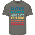 12th Birthday 12 Year Old Kids T-Shirt Childrens Charcoal