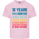 12th Birthday 12 Year Old Kids T-Shirt Childrens Light Pink