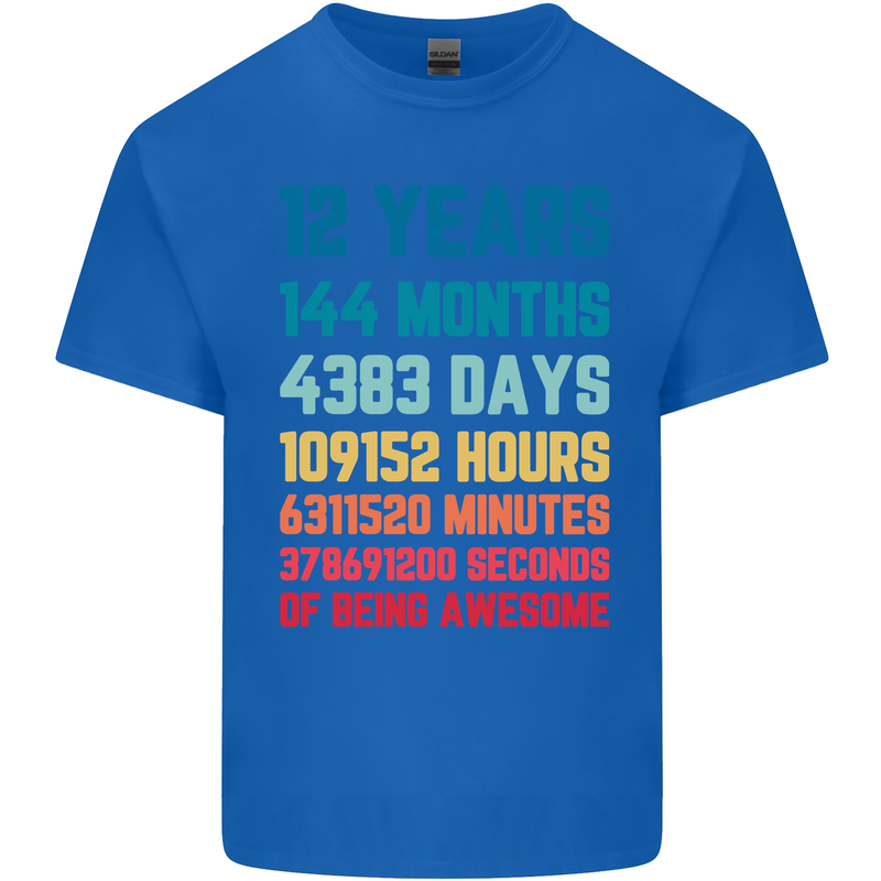12th Birthday 12 Year Old Kids T-Shirt Childrens Royal Blue