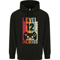 12th Birthday 12 Year Old Level Up Gamming Childrens Kids Hoodie Black