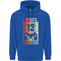 12th Birthday 12 Year Old Level Up Gamming Childrens Kids Hoodie Royal Blue