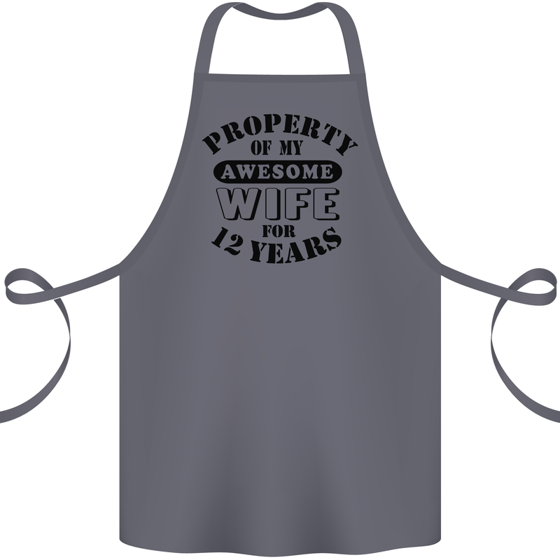 12th Wedding Anniversary 12 Year Funny Wife Cotton Apron 100% Organic Steel