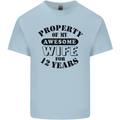 12th Wedding Anniversary 12 Year Funny Wife Mens Cotton T-Shirt Tee Top Light Blue