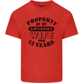 12th Wedding Anniversary 12 Year Funny Wife Mens Cotton T-Shirt Tee Top Red