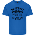 12th Wedding Anniversary 12 Year Funny Wife Mens Cotton T-Shirt Tee Top Royal Blue