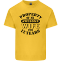 12th Wedding Anniversary 12 Year Funny Wife Mens Cotton T-Shirt Tee Top Yellow