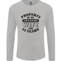 12th Wedding Anniversary 12 Year Funny Wife Mens Long Sleeve T-Shirt Sports Grey