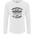 12th Wedding Anniversary 12 Year Funny Wife Mens Long Sleeve T-Shirt White