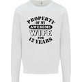 12th Wedding Anniversary 12 Year Funny Wife Mens Sweatshirt Jumper White