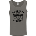 12th Wedding Anniversary 12 Year Funny Wife Mens Vest Tank Top Charcoal