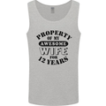 12th Wedding Anniversary 12 Year Funny Wife Mens Vest Tank Top Sports Grey