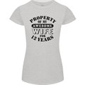 12th Wedding Anniversary 12 Year Funny Wife Womens Petite Cut T-Shirt Sports Grey