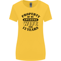 12th Wedding Anniversary 12 Year Funny Wife Womens Wider Cut T-Shirt Yellow