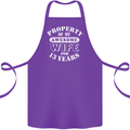 13 Year Wedding Anniversary 13th Funny Wife Cotton Apron 100% Organic Purple