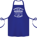 13 Year Wedding Anniversary 13th Funny Wife Cotton Apron 100% Organic Royal Blue