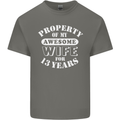 13 Year Wedding Anniversary 13th Funny Wife Mens Cotton T-Shirt Tee Top Charcoal