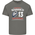 13 Year Wedding Anniversary 13th Rugby Mens Cotton T-Shirt Tee Top Charcoal