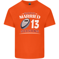 13 Year Wedding Anniversary 13th Rugby Mens Cotton T-Shirt Tee Top Orange