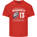 13 Year Wedding Anniversary 13th Rugby Mens Cotton T-Shirt Tee Top Red