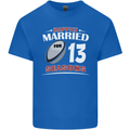 13 Year Wedding Anniversary 13th Rugby Mens Cotton T-Shirt Tee Top Royal Blue