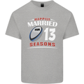 13 Year Wedding Anniversary 13th Rugby Mens Cotton T-Shirt Tee Top Sports Grey