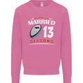 13 Year Wedding Anniversary 13th Rugby Mens Sweatshirt Jumper Azalea