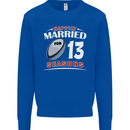 13 Year Wedding Anniversary 13th Rugby Mens Sweatshirt Jumper Royal Blue