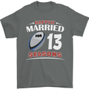13 Year Wedding Anniversary 13th Rugby Mens T-Shirt 100% Cotton Charcoal