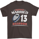 13 Year Wedding Anniversary 13th Rugby Mens T-Shirt 100% Cotton Dark Chocolate
