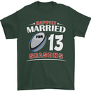 13 Year Wedding Anniversary 13th Rugby Mens T-Shirt 100% Cotton Forest Green