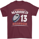 13 Year Wedding Anniversary 13th Rugby Mens T-Shirt 100% Cotton Maroon