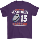 13 Year Wedding Anniversary 13th Rugby Mens T-Shirt 100% Cotton Purple
