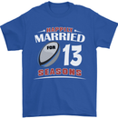 13 Year Wedding Anniversary 13th Rugby Mens T-Shirt 100% Cotton Royal Blue