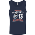 13 Year Wedding Anniversary 13th Rugby Mens Vest Tank Top Navy Blue