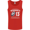 13 Year Wedding Anniversary 13th Rugby Mens Vest Tank Top Red