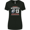 13 Year Wedding Anniversary 13th Rugby Womens Wider Cut T-Shirt Black