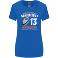 13 Year Wedding Anniversary 13th Rugby Womens Wider Cut T-Shirt Royal Blue