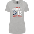 13 Year Wedding Anniversary 13th Rugby Womens Wider Cut T-Shirt Sports Grey