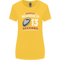 13 Year Wedding Anniversary 13th Rugby Womens Wider Cut T-Shirt Yellow