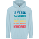 13th Birthday 13 Year Old Childrens Kids Hoodie Light Blue