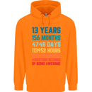 13th Birthday 13 Year Old Childrens Kids Hoodie Orange