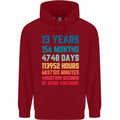 13th Birthday 13 Year Old Childrens Kids Hoodie Red
