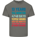 13th Birthday 13 Year Old Kids T-Shirt Childrens Charcoal