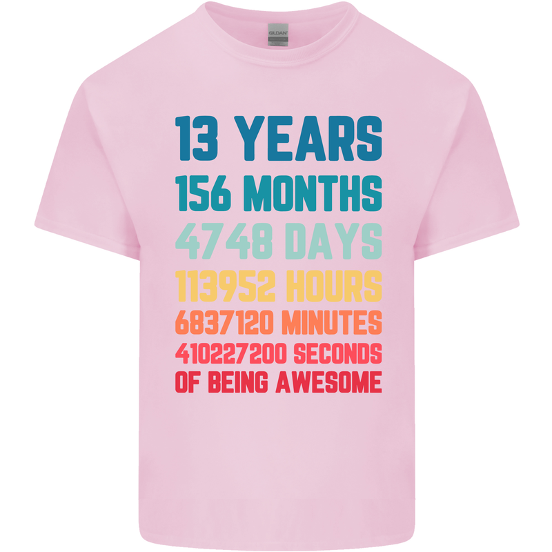 13th Birthday 13 Year Old Kids T-Shirt Childrens Light Pink