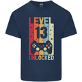 13th Birthday 13 Year Old Level Up Gamming Kids T-Shirt Childrens Navy Blue